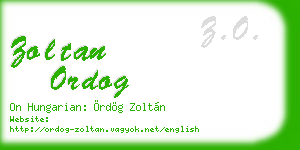 zoltan ordog business card