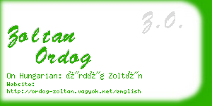 zoltan ordog business card